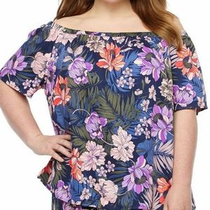 a.n.a Off The Shoulder Floral Blouse